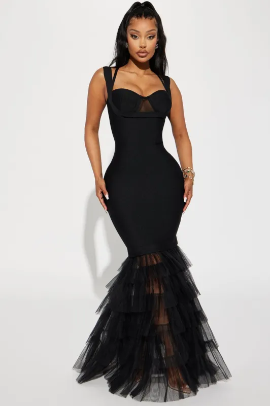 Charline Tulle Bandage Gown - Black sold by Fashion Nova