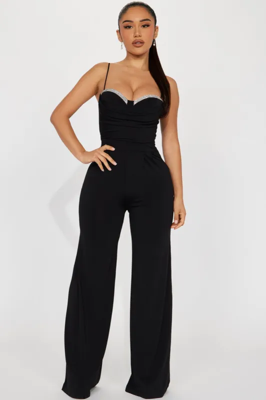 Only For Tonight Jumpsuit - Black sold by Fashion Nova