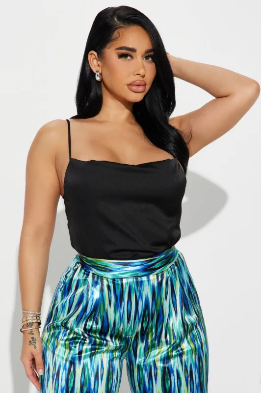 Sammi Satin Cami Top - Black sold by Fashion Nova