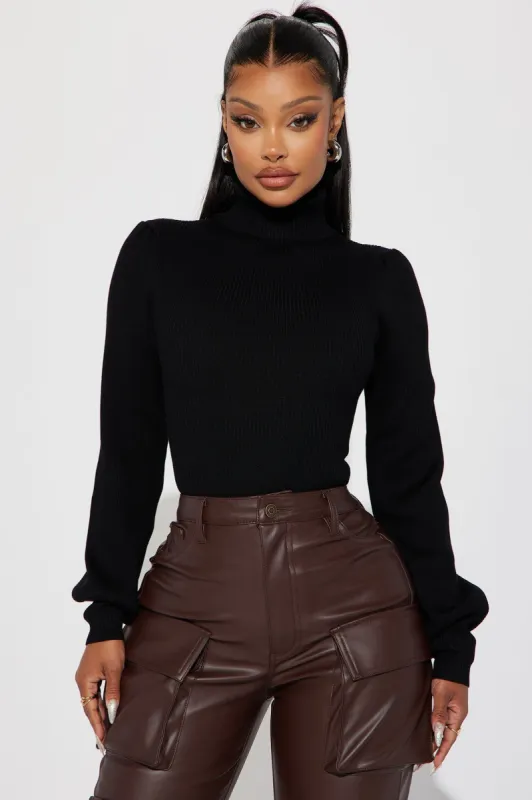 Jaida Turtleneck Sweater - Black sold by Fashion Nova