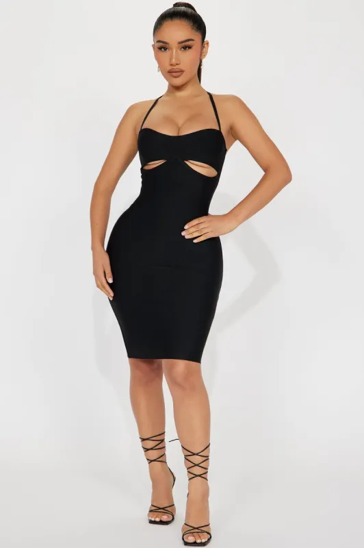 Venice Nights Bandage Midi Dress - Black sold by Fashion Nova