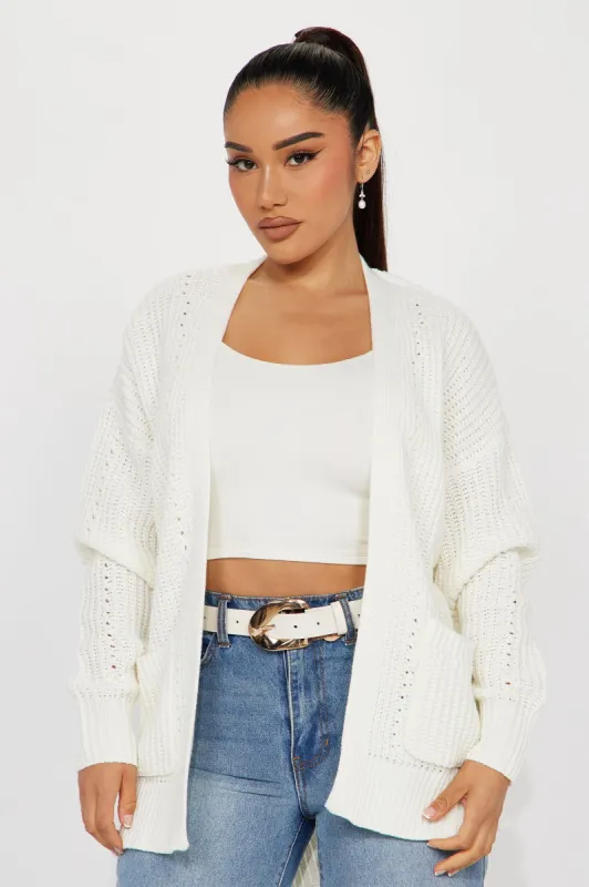 Always Stayin' Close Cardigan - Off White sold by Fashion Nova