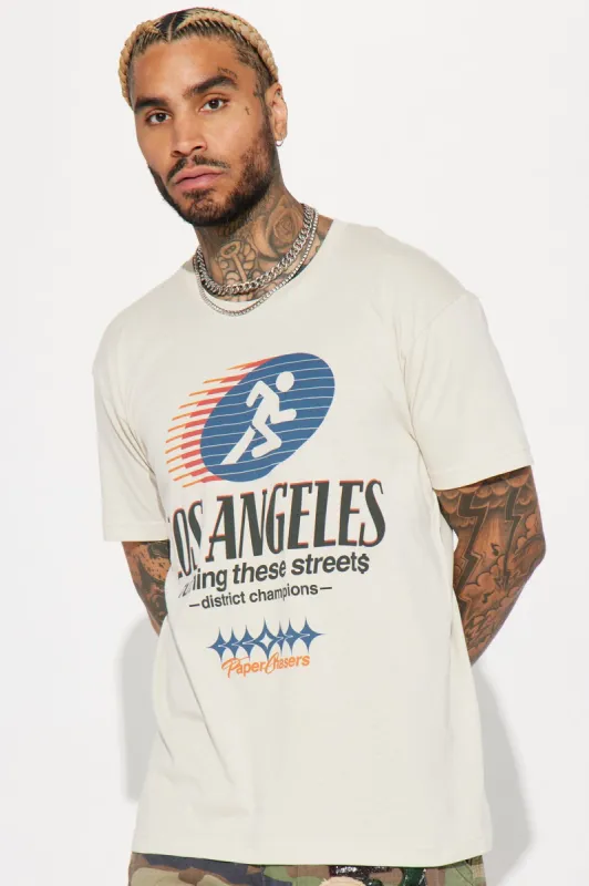 District LA Short Sleeve Tee - Off White sold by Fashion Nova