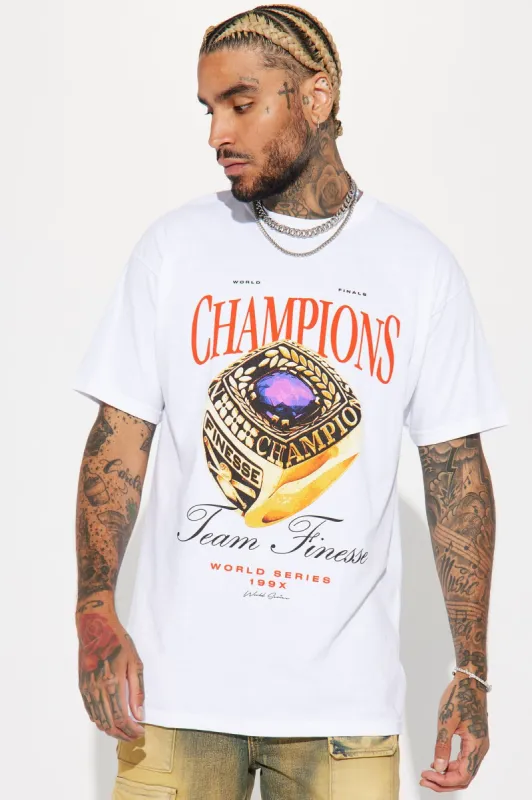 Finesse Champs Short Sleeve Tee - White sold by Fashion Nova