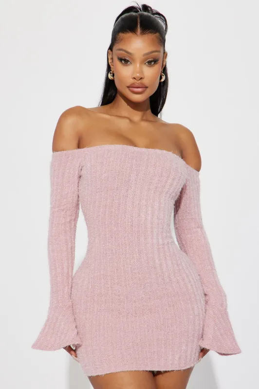 Mile High Sweater Mini Dress - Mauve sold by Fashion Nova