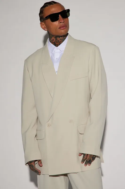 Golden Hour Boxy Double Breasted Suit Jacket - Off White sold by Fashion Nova