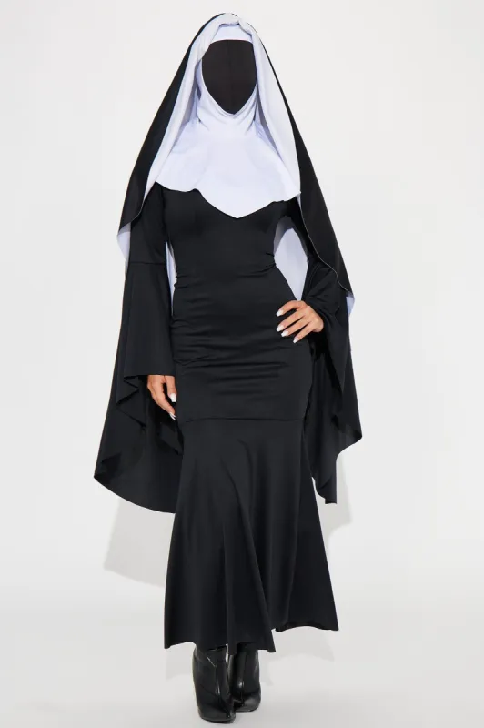 Sultry Sinner Nun 4 Piece Costume Set - Black/White sold by Fashion Nova