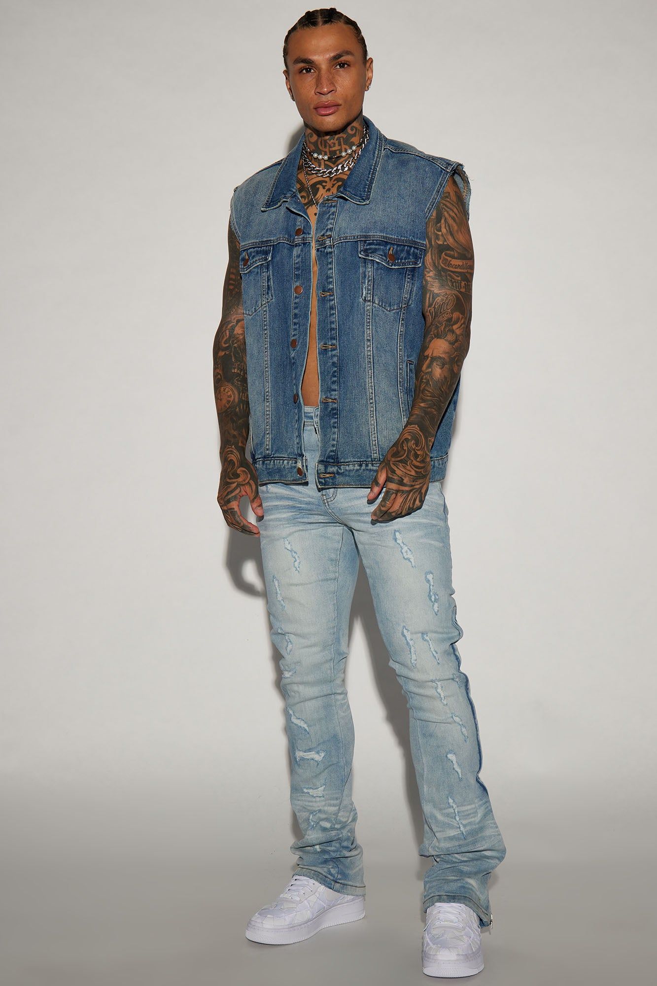 Zip All The Way Stacked Skinny Flare Jeans - Light Wash sold by Fashion Nova product image thumbnail 2