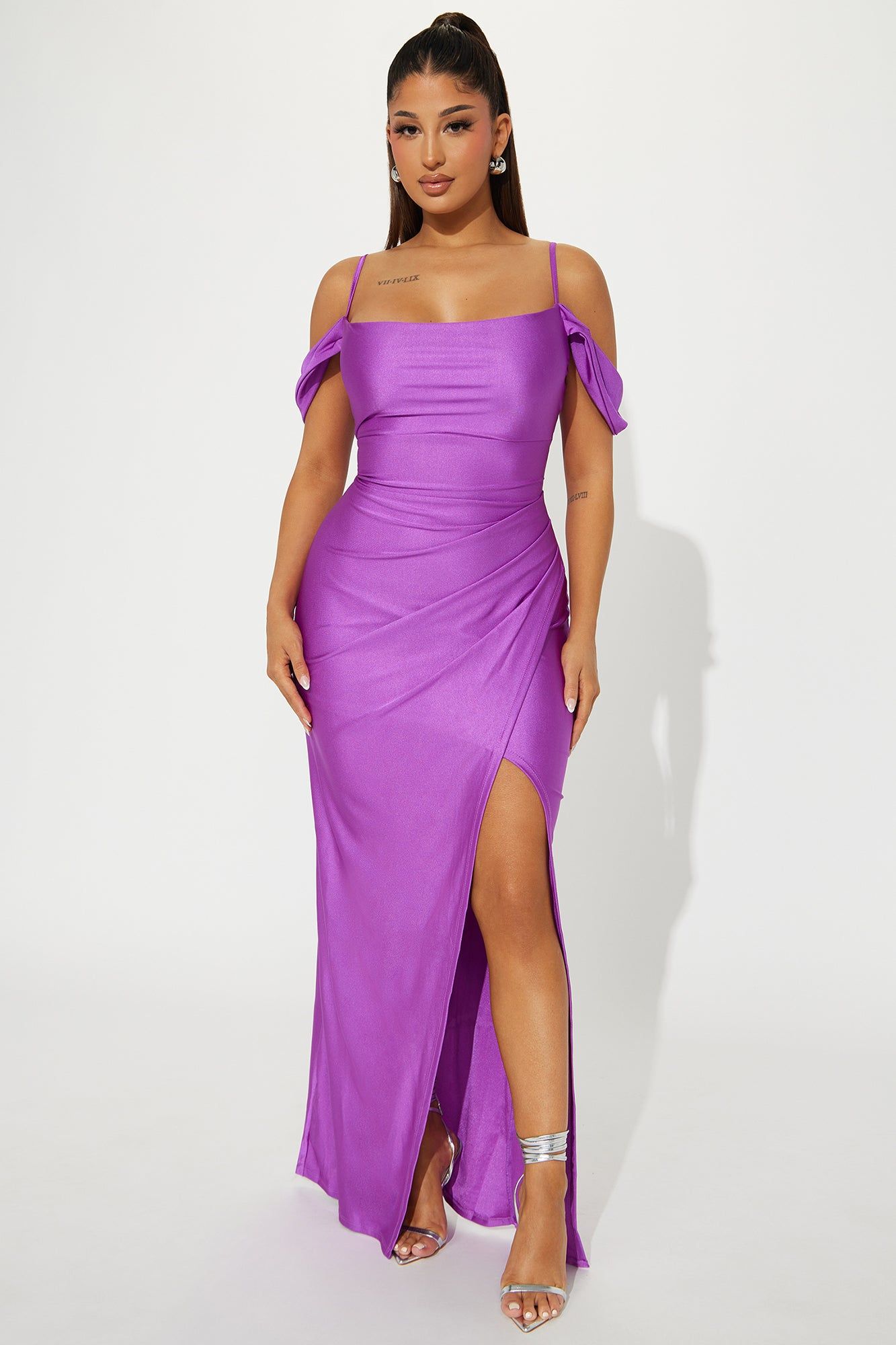 Kelilah Off Shoulder Gown - Purple sold by Fashion Nova