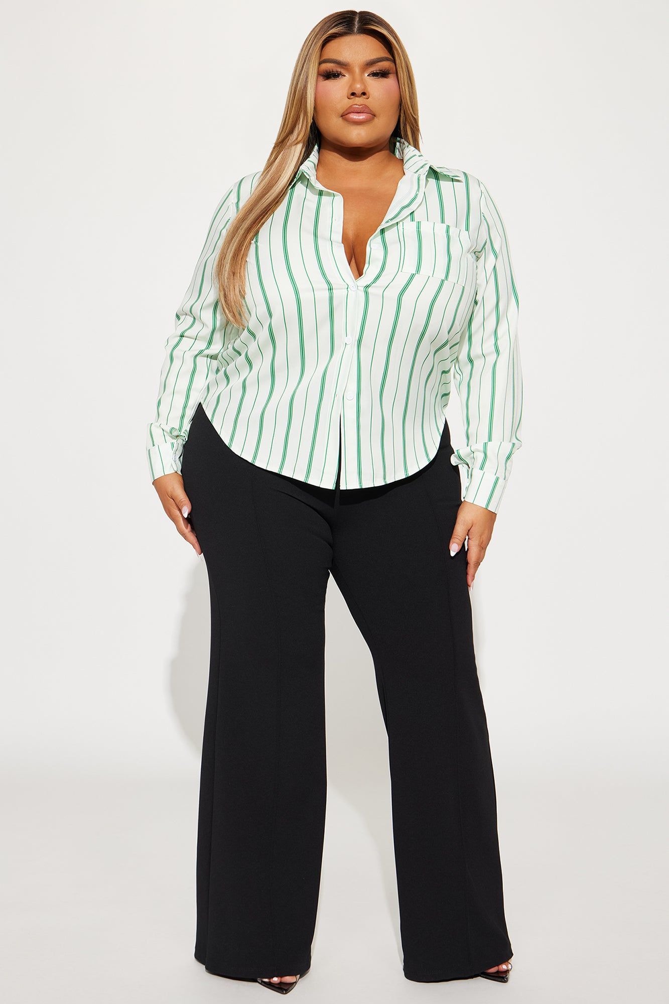 Kelly Striped Shirt - Green/combo sold by Fashion Nova product image thumbnail 5