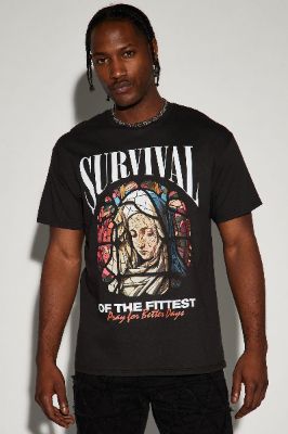Survival Saint Short Sleeve Tee - Black sold by Fashion Nova