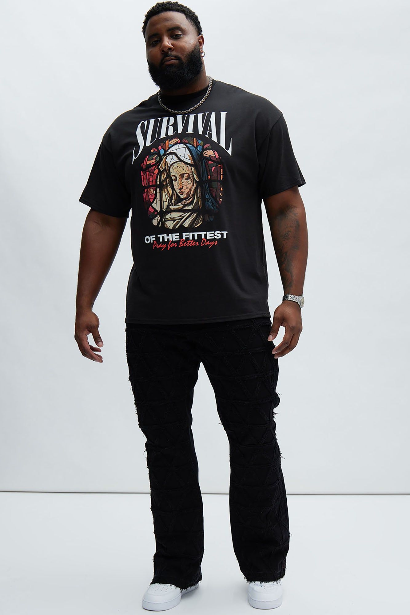 Survival Saint Short Sleeve Tee - Black sold by Fashion Nova product image thumbnail 5