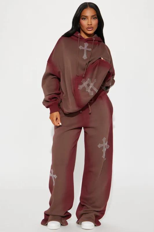 Every Day's A Good Day Washed Wide Leg Pant - Brown/combo sold by Fashion Nova