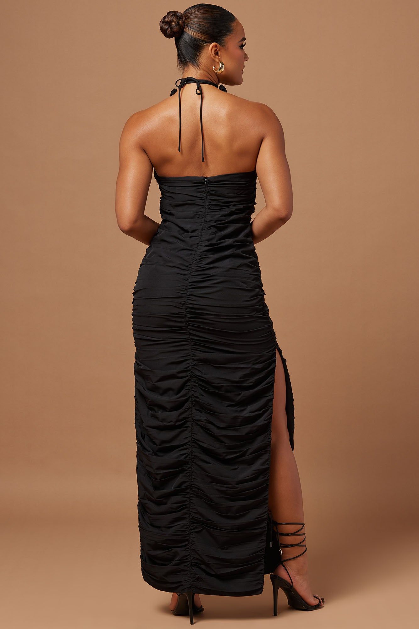 Odette Rose Ruched Maxi Dress - Black sold by Fashion Nova product image thumbnail 3