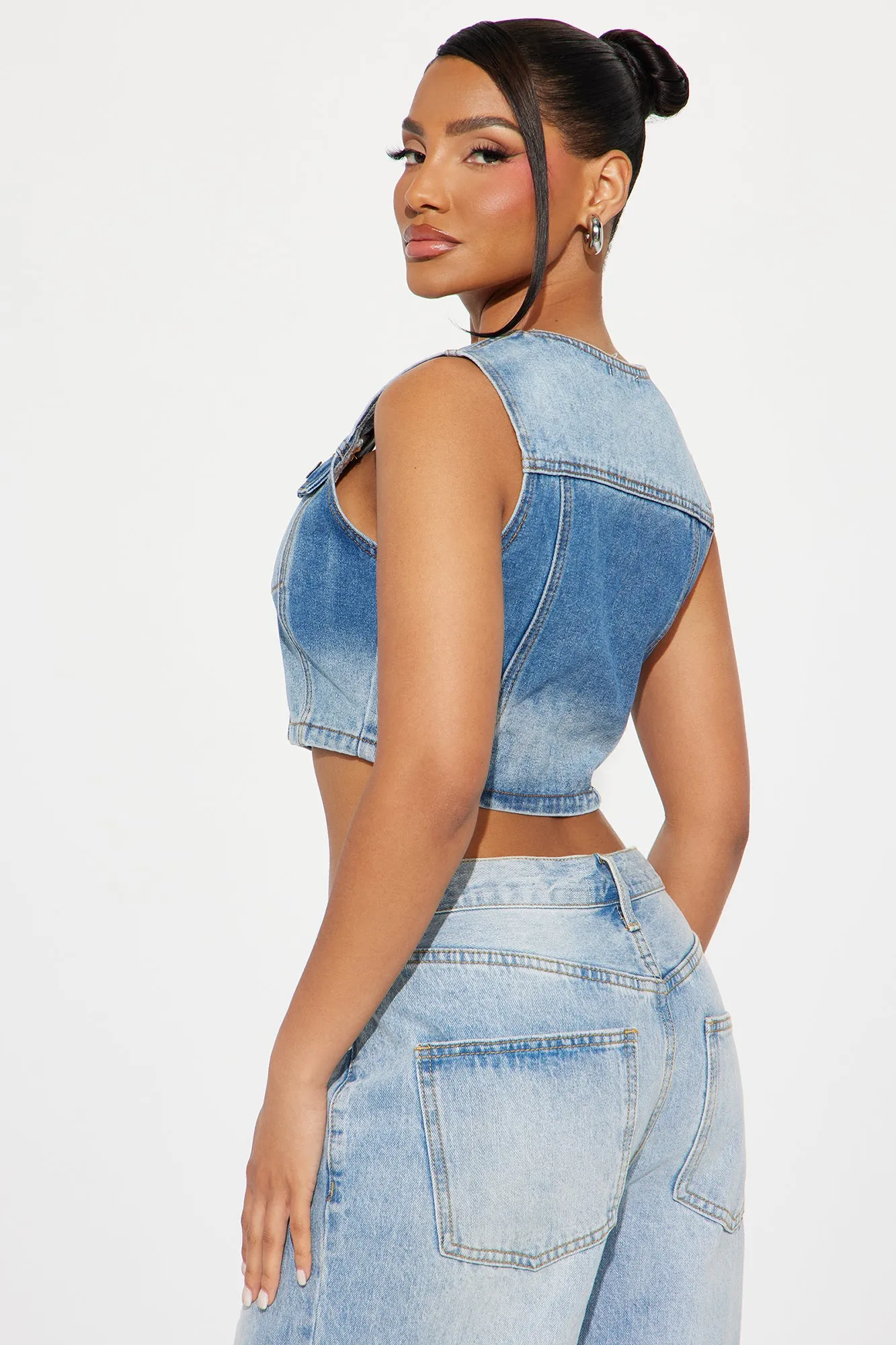 All I Need Denim Vest Top - Medium Wash sold by Fashion Nova product image thumbnail 3