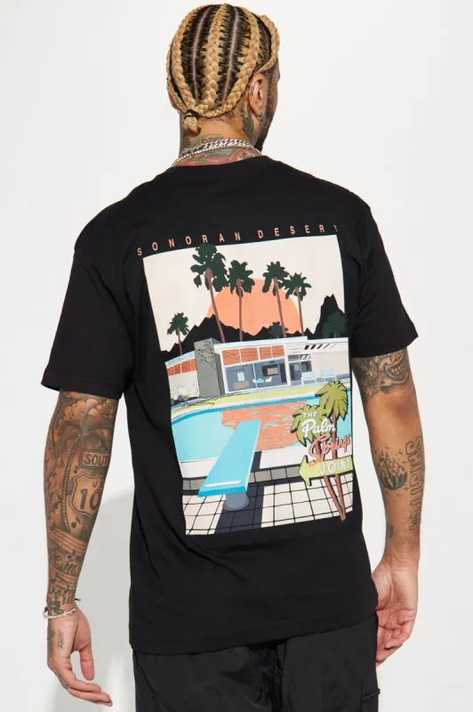 Palm Springs Joint Short Sleeve Tee - Black sold by Fashion Nova