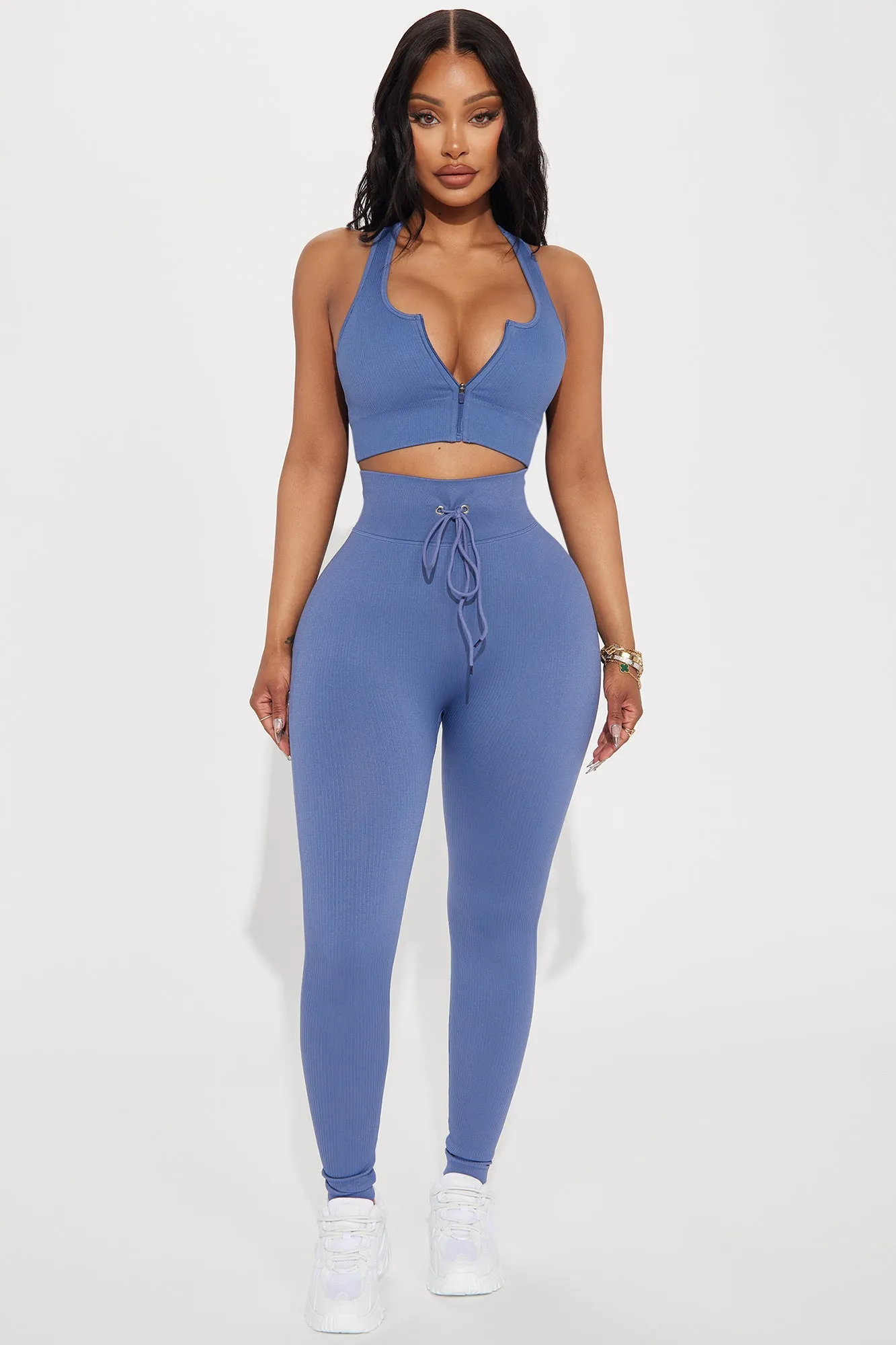 Feel The Burn Active Legging - Slate Blue sold by Fashion Nova