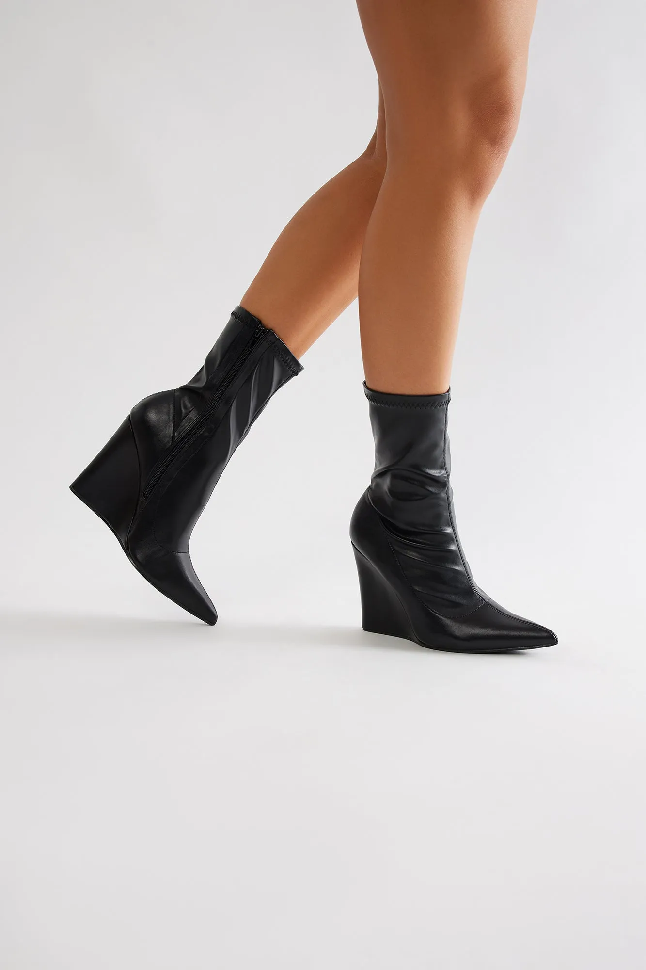 Looks Are Serving Wedge Booties - Black sold by Fashion Nova product image thumbnail 2