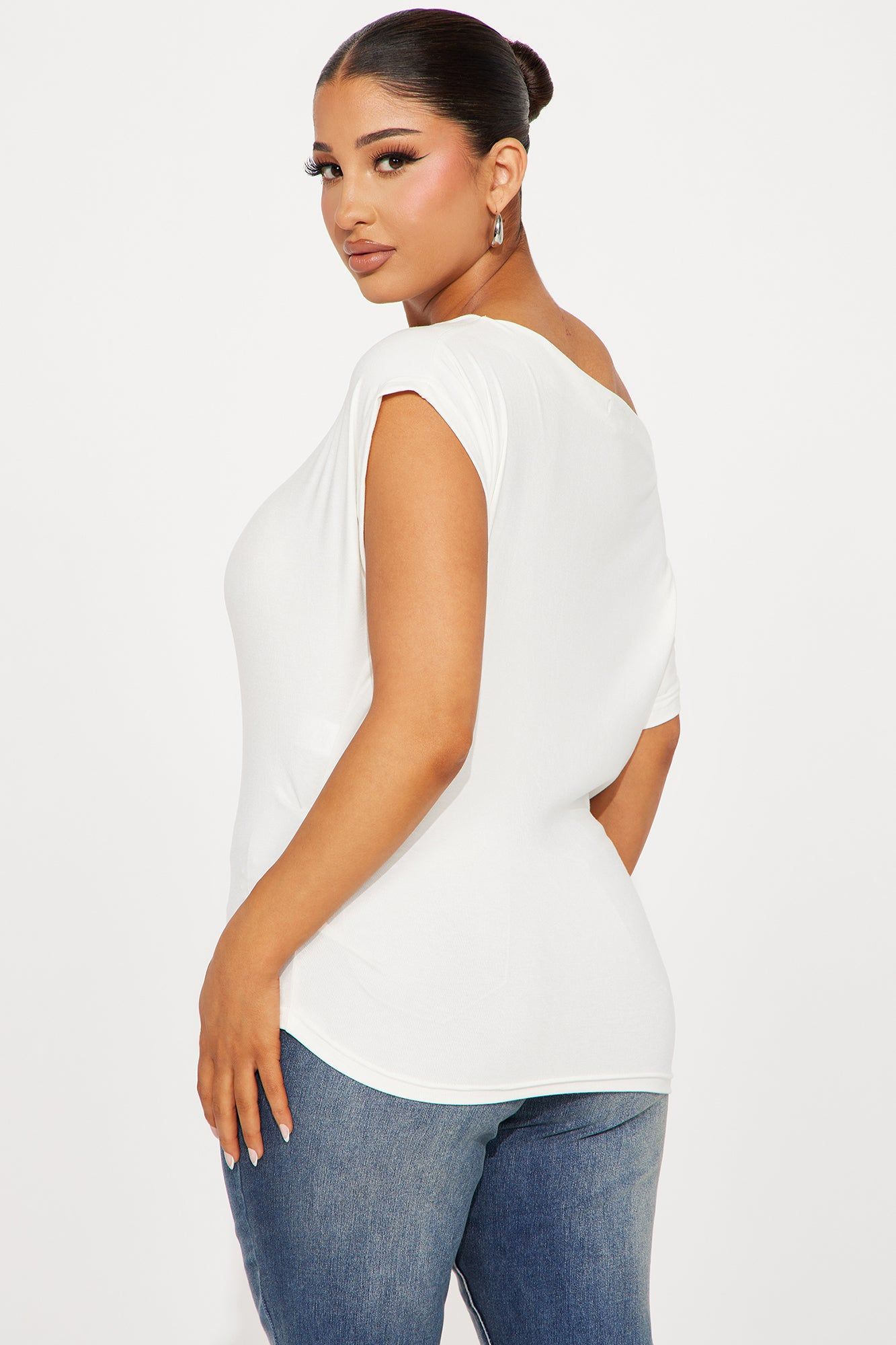 Eva Effortless One Shoulder Top - Ivory sold by Fashion Nova product image thumbnail 3