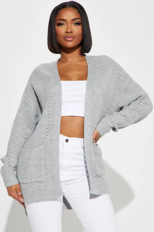 Always Stayin' Close Cardigan - Heather Grey sold by Fashion Nova