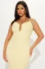 Sara Textured Maxi Dress - Butter Yellow sold by Fashion Nova