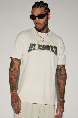 Beyond Blessed Short Sleeve Tee - Off White sold by Fashion Nova