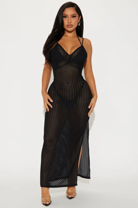 Carol Crochet Cover Up Dress - Black sold by Fashion Nova