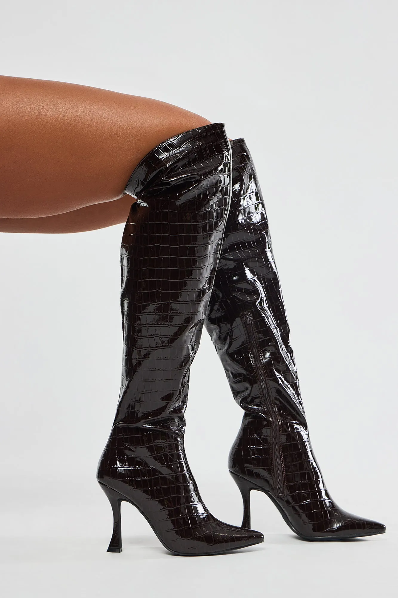 Bardot Knee High Boots - Brown sold by Fashion Nova product image thumbnail 2