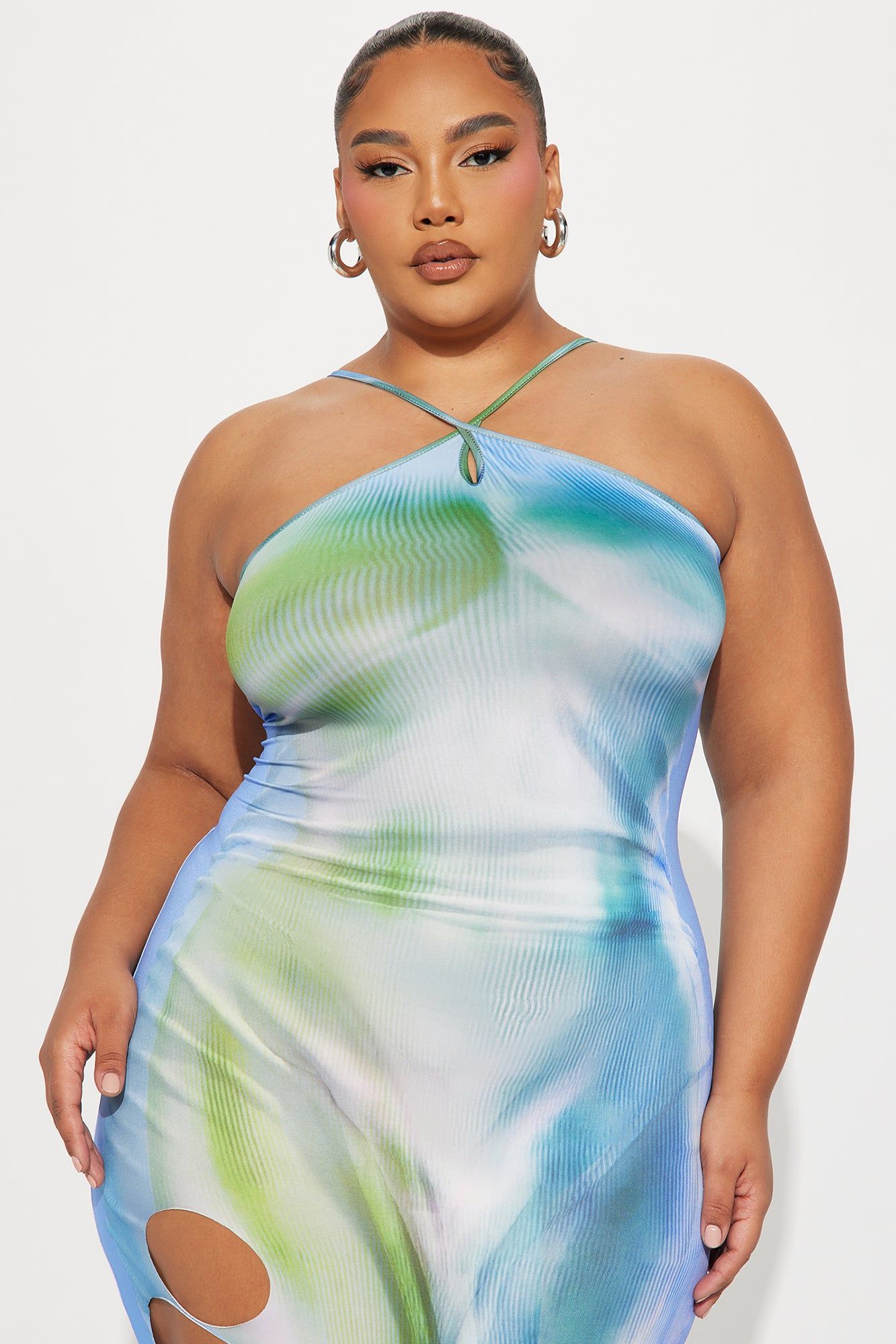 Aria Abstract Maxi Dress - Blue/combo sold by Fashion Nova product image thumbnail 5