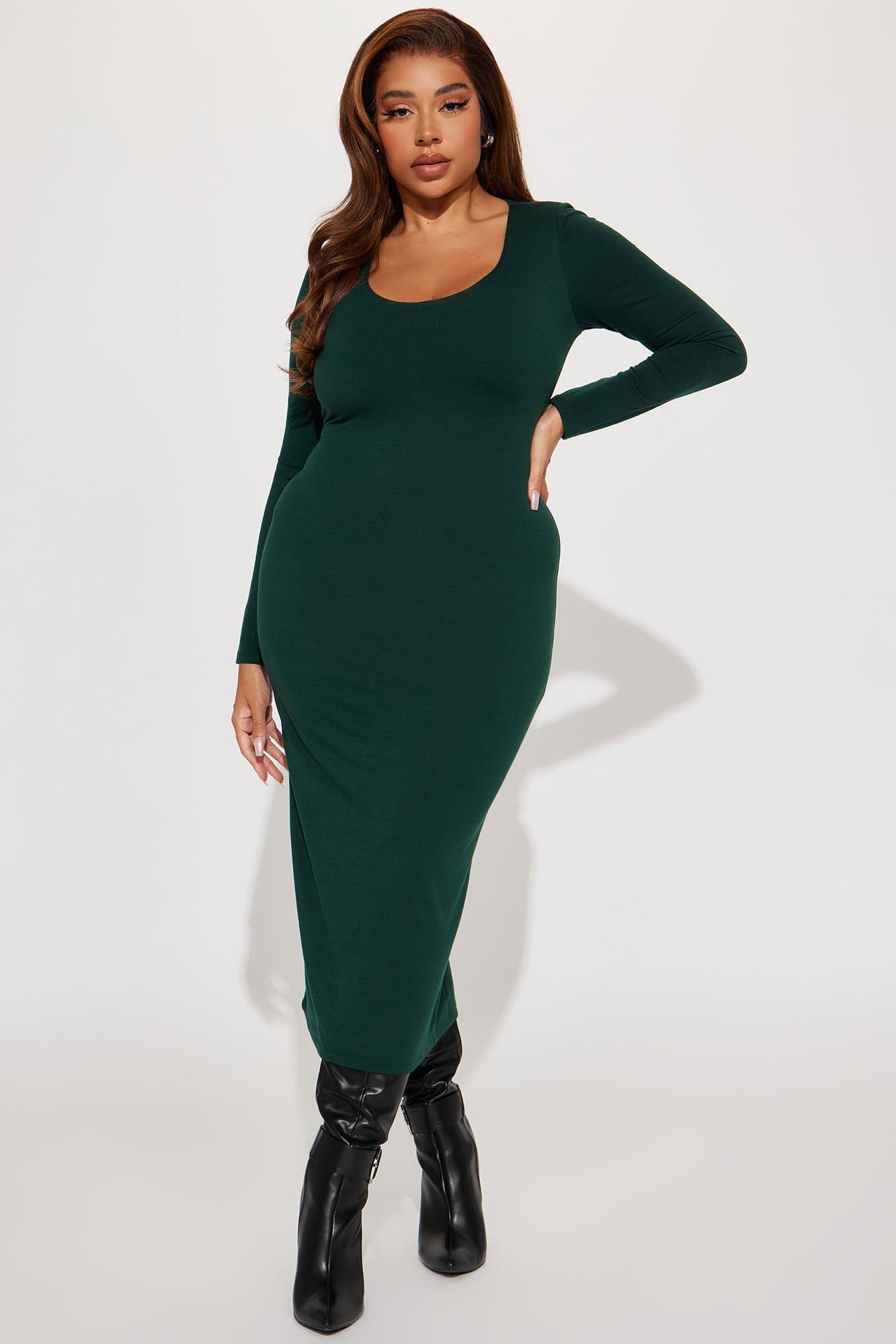 Adeline Midi Dress - Hunter sold by Fashion Nova product image thumbnail 4