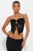 Eliza Lace Halter Top - Black sold by Fashion Nova