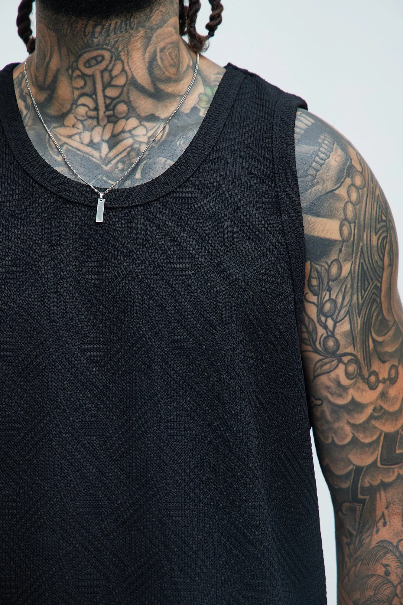 Burley Geo Textured Relaxed Tank - Black sold by Fashion Nova product image thumbnail 2