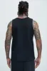 Burley Geo Textured Relaxed Tank - Black sold by Fashion Nova
