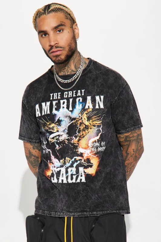 American Saga Short Sleeve Tee - Black sold by Fashion Nova