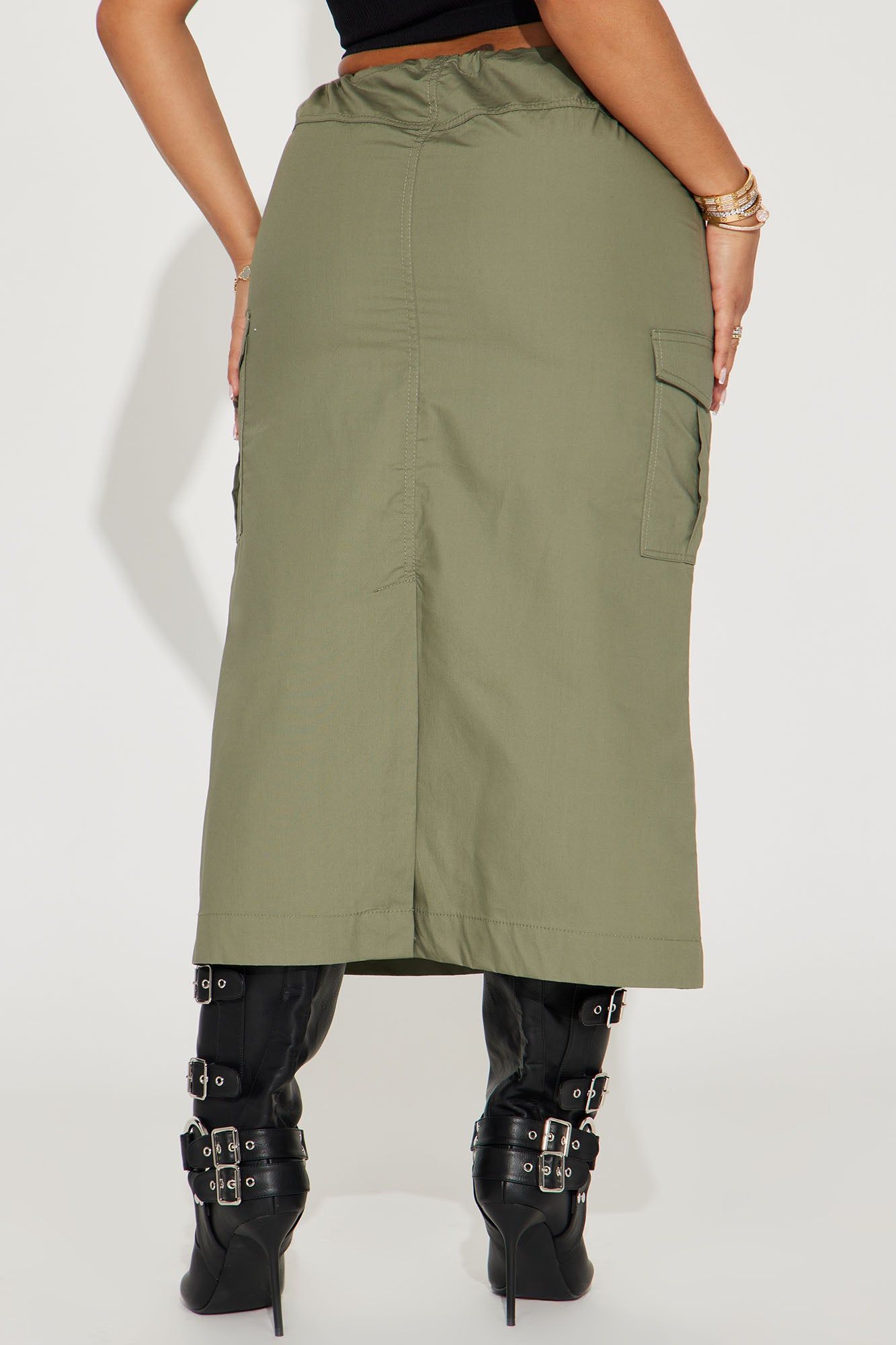 Jeanette Cargo Midi Skirt - Olive sold by Fashion Nova product image thumbnail 3