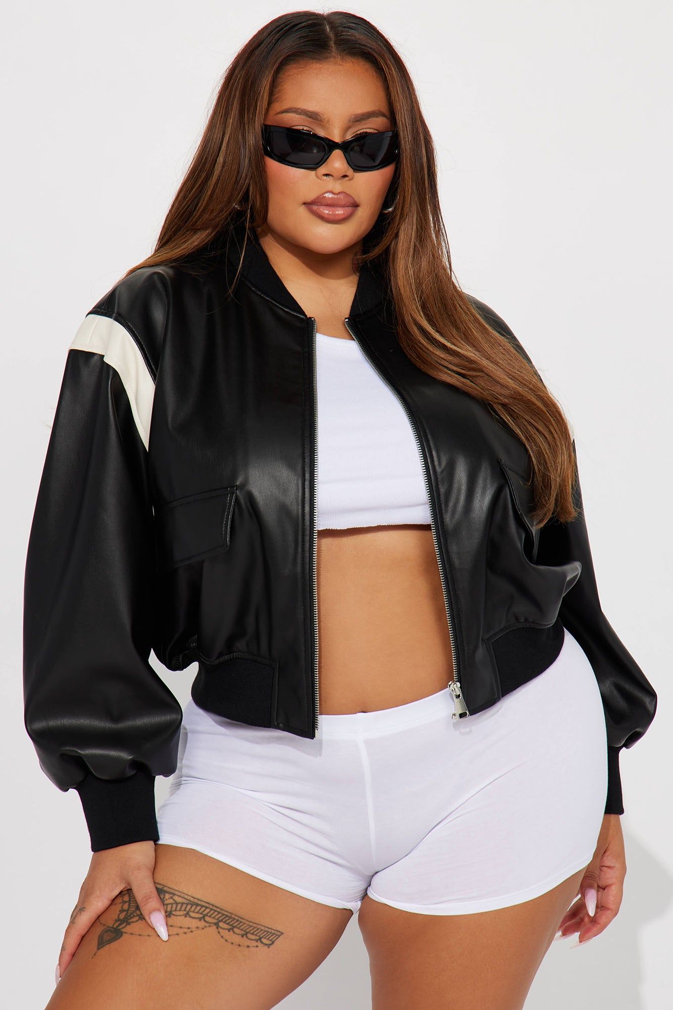 So Starstruck Faux Leather Bomber Jacket - Black sold by Fashion Nova product image thumbnail 4