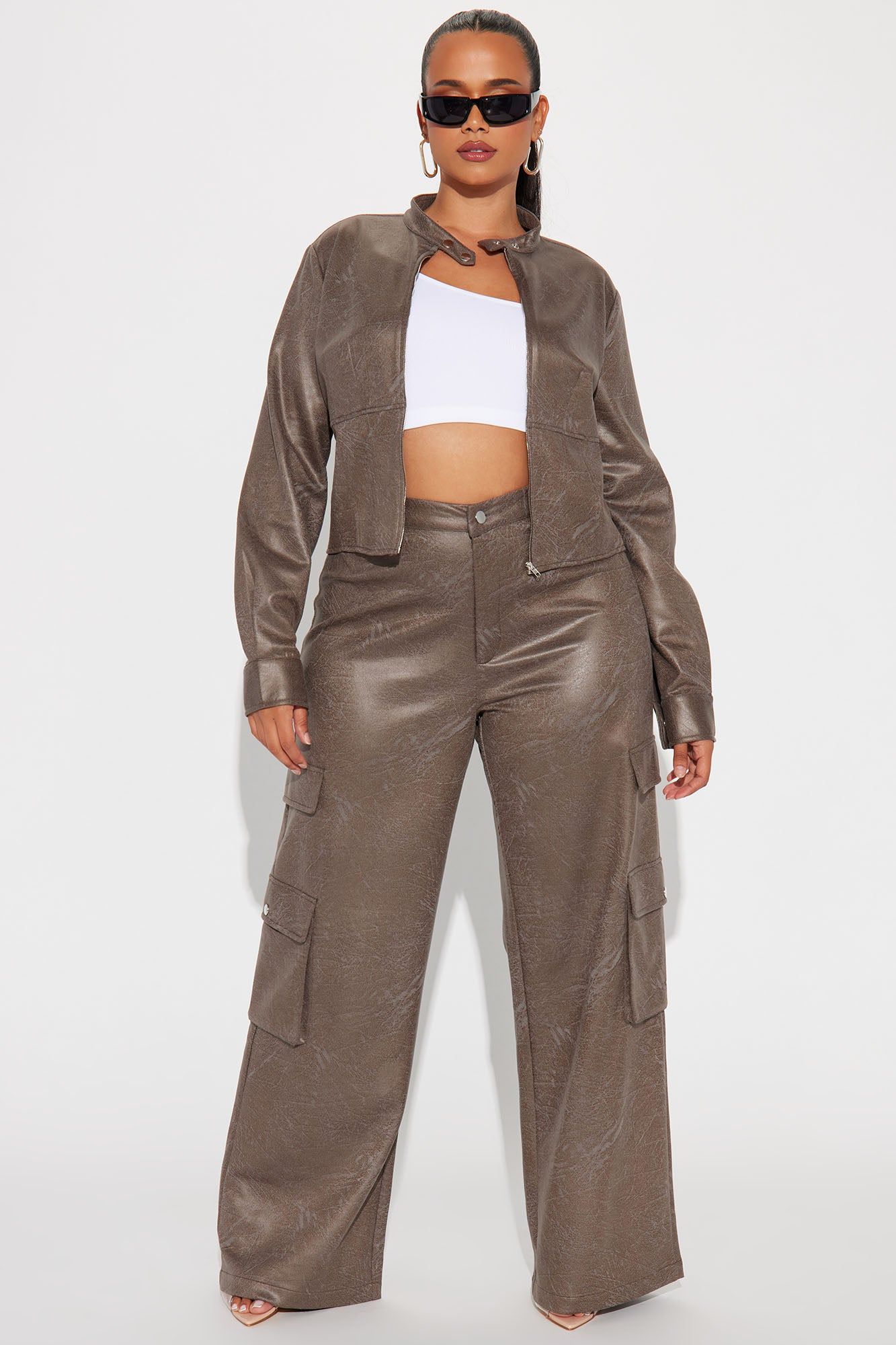 Cool Day Faux Suede Pant Set - Olive sold by Fashion Nova product image thumbnail 4
