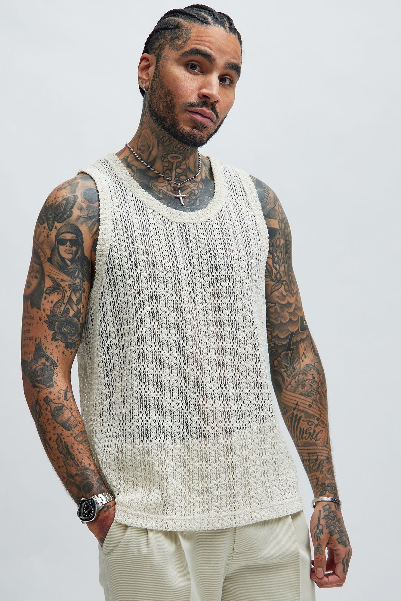 Atlas Textured Tank - White sold by Fashion Nova