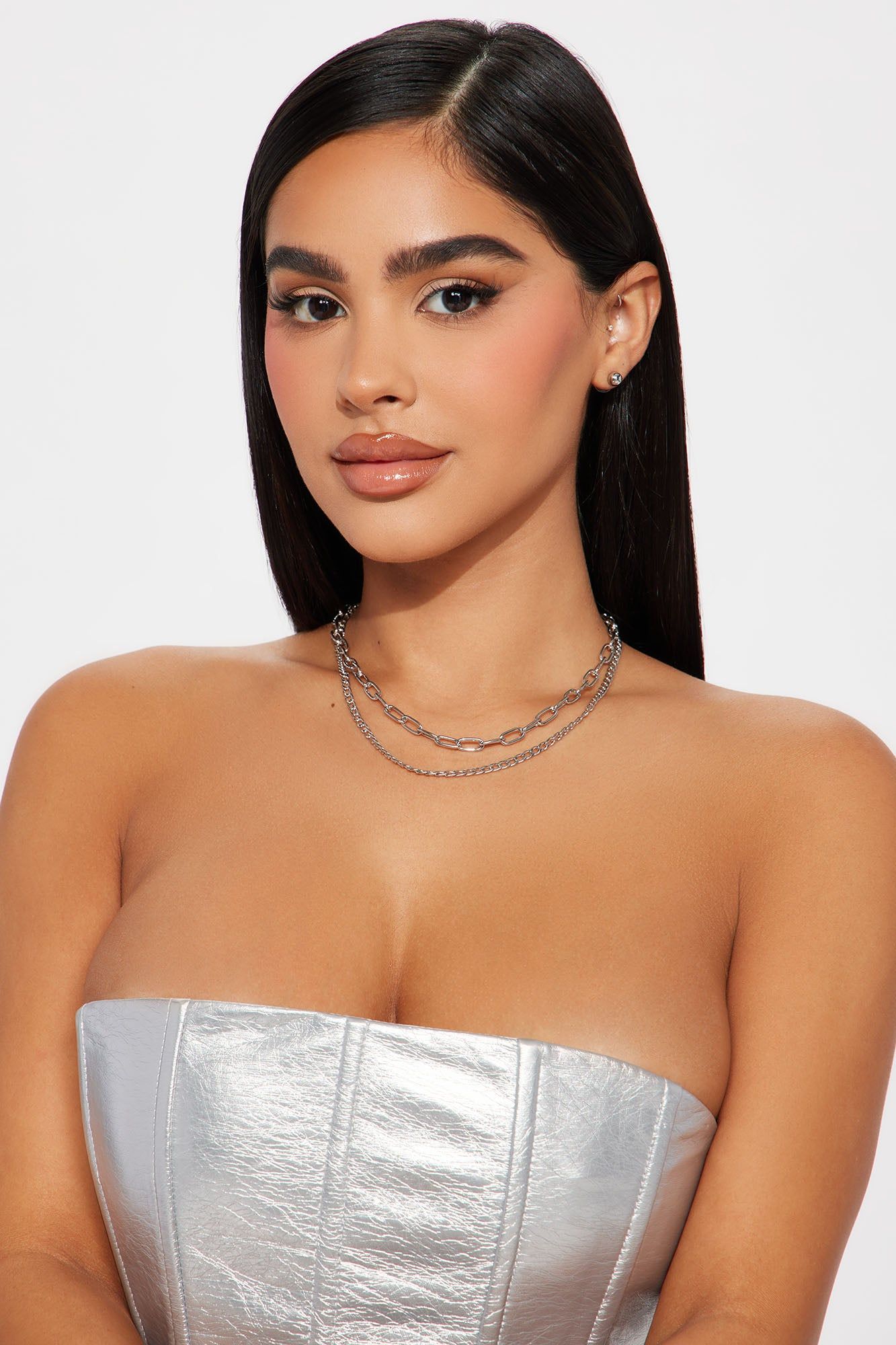 Missing On You Necklace And Earring Set - Silver sold by Fashion Nova product image thumbnail 2