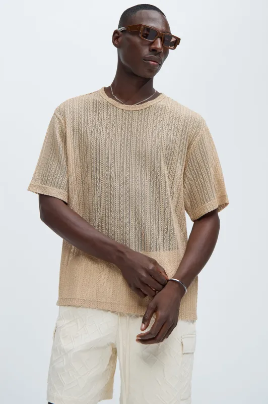 Brannen Textured Relaxed Tee - Tan sold by Fashion Nova