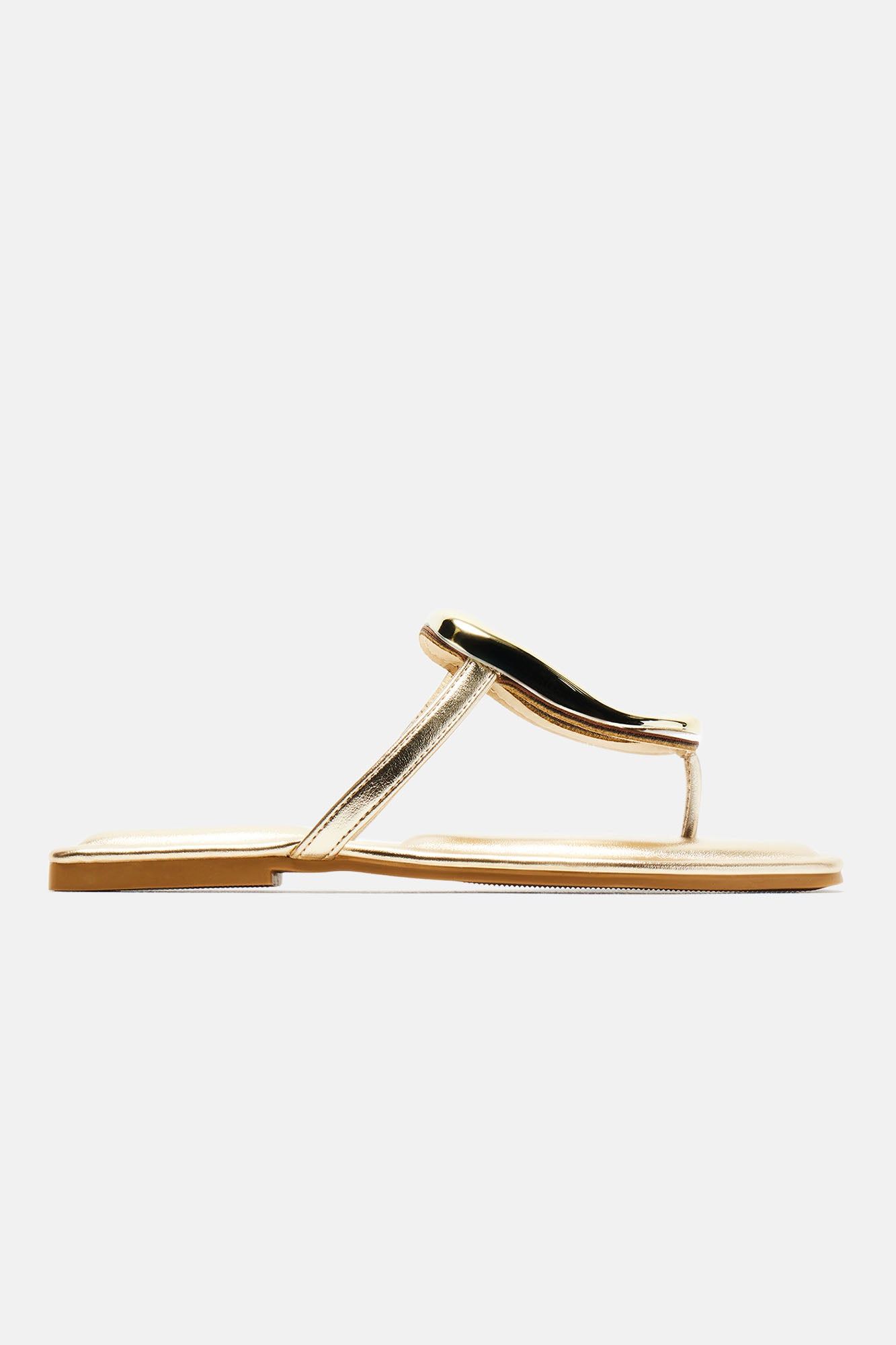 New Here Flat Sandals - Gold sold by Fashion Nova product image thumbnail 4