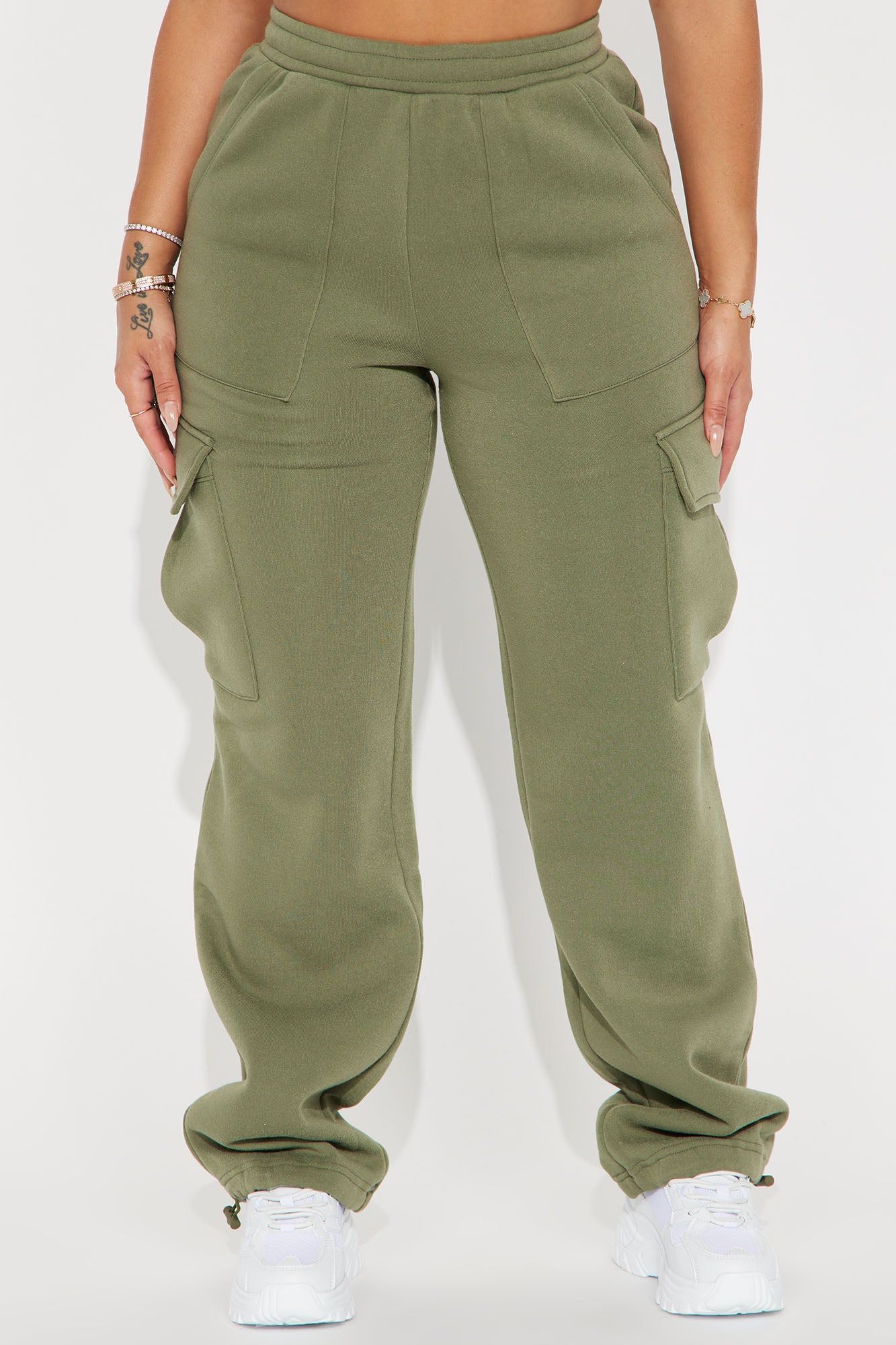 Tessa Fleece Lounge Jogger - Olive sold by Fashion Nova product image thumbnail 2