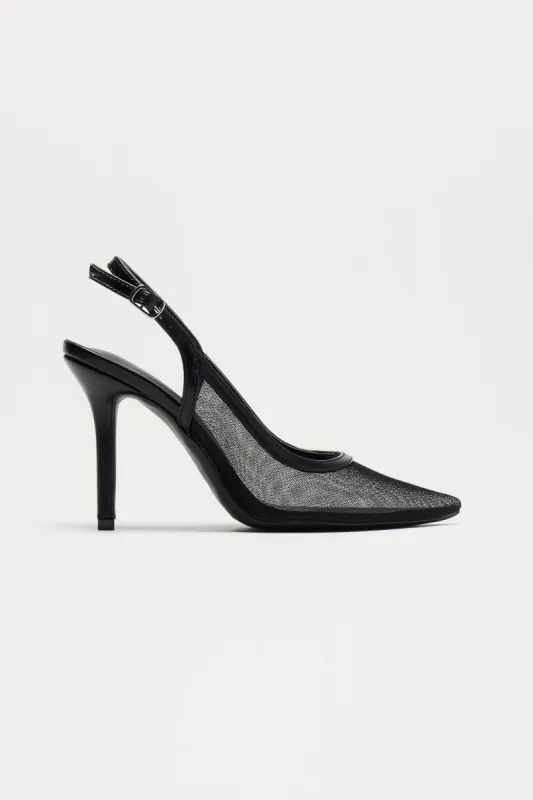Sicily Mesh Pumps - Black sold by Fashion Nova