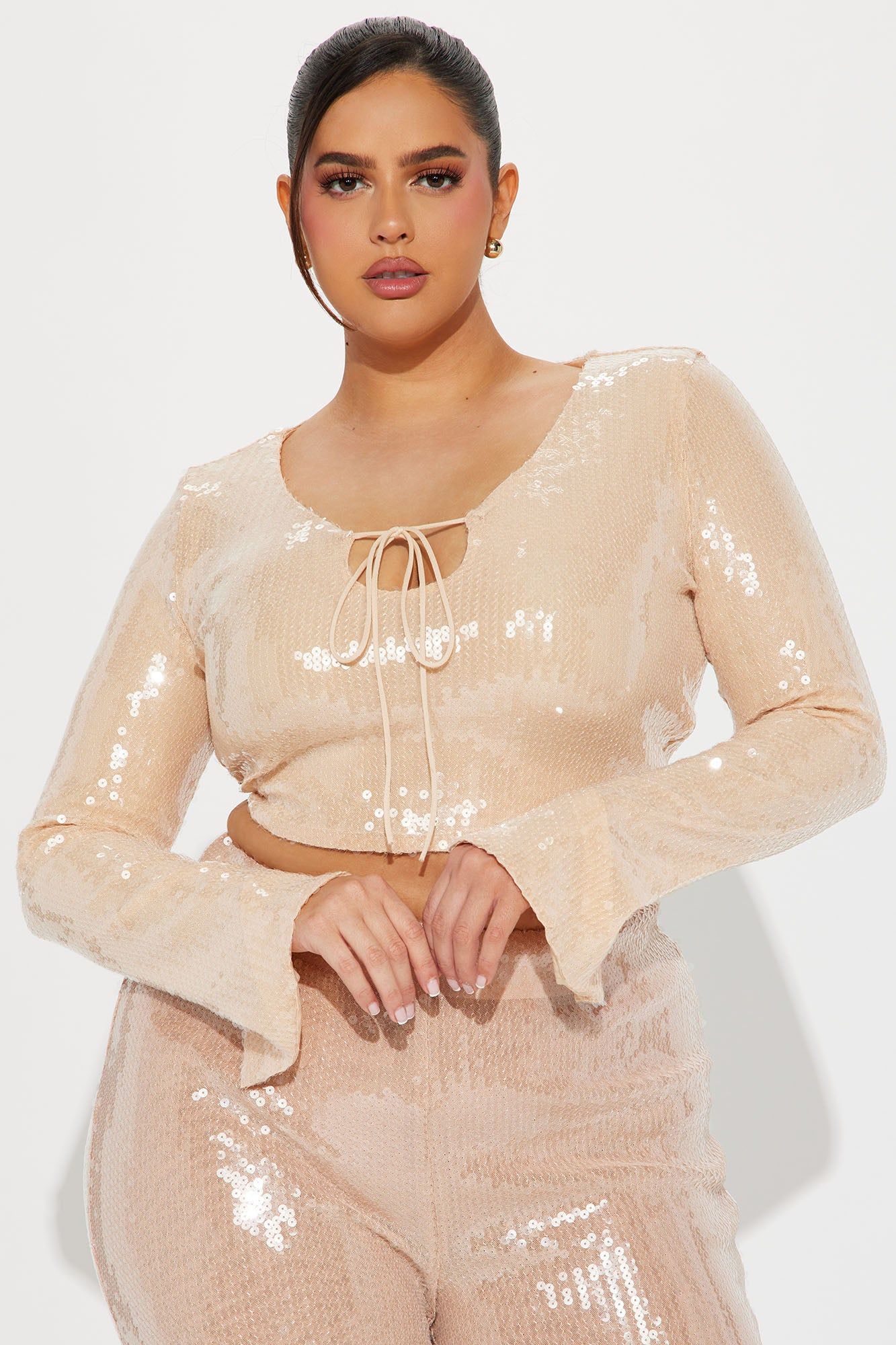 Tonight's Vibe Sequin Top - Champagne sold by Fashion Nova product image thumbnail 4
