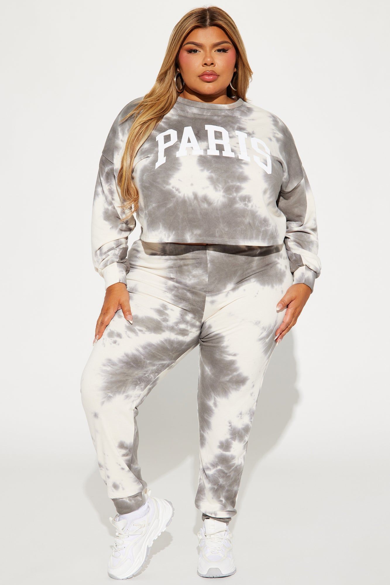 Paris Tie Dye Jogger Set - Cream/combo sold by Fashion Nova product image thumbnail 5