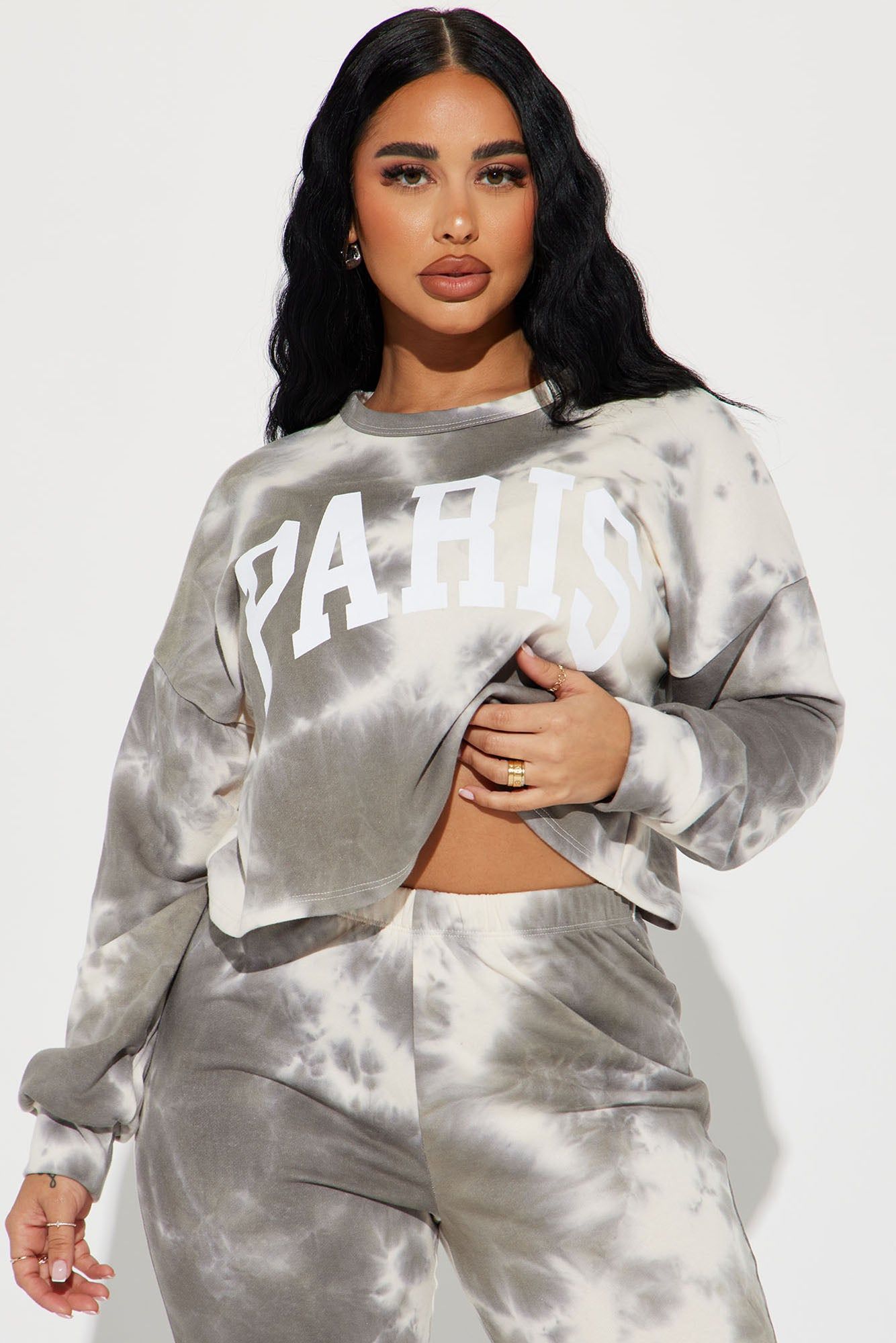 Paris Tie Dye Jogger Set - Cream/combo sold by Fashion Nova product image thumbnail 2