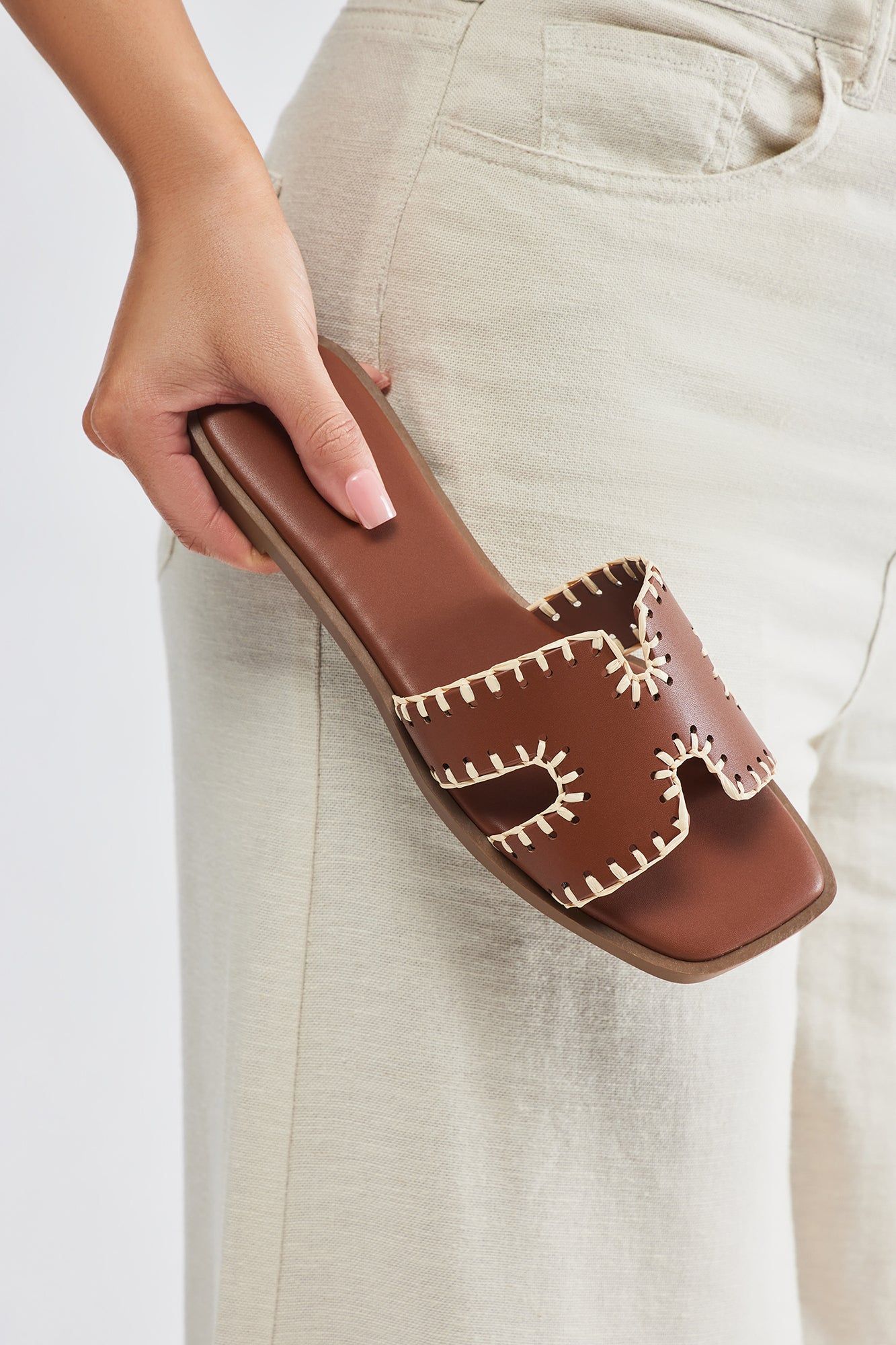 Joele Flat Sandals - Tan sold by Fashion Nova