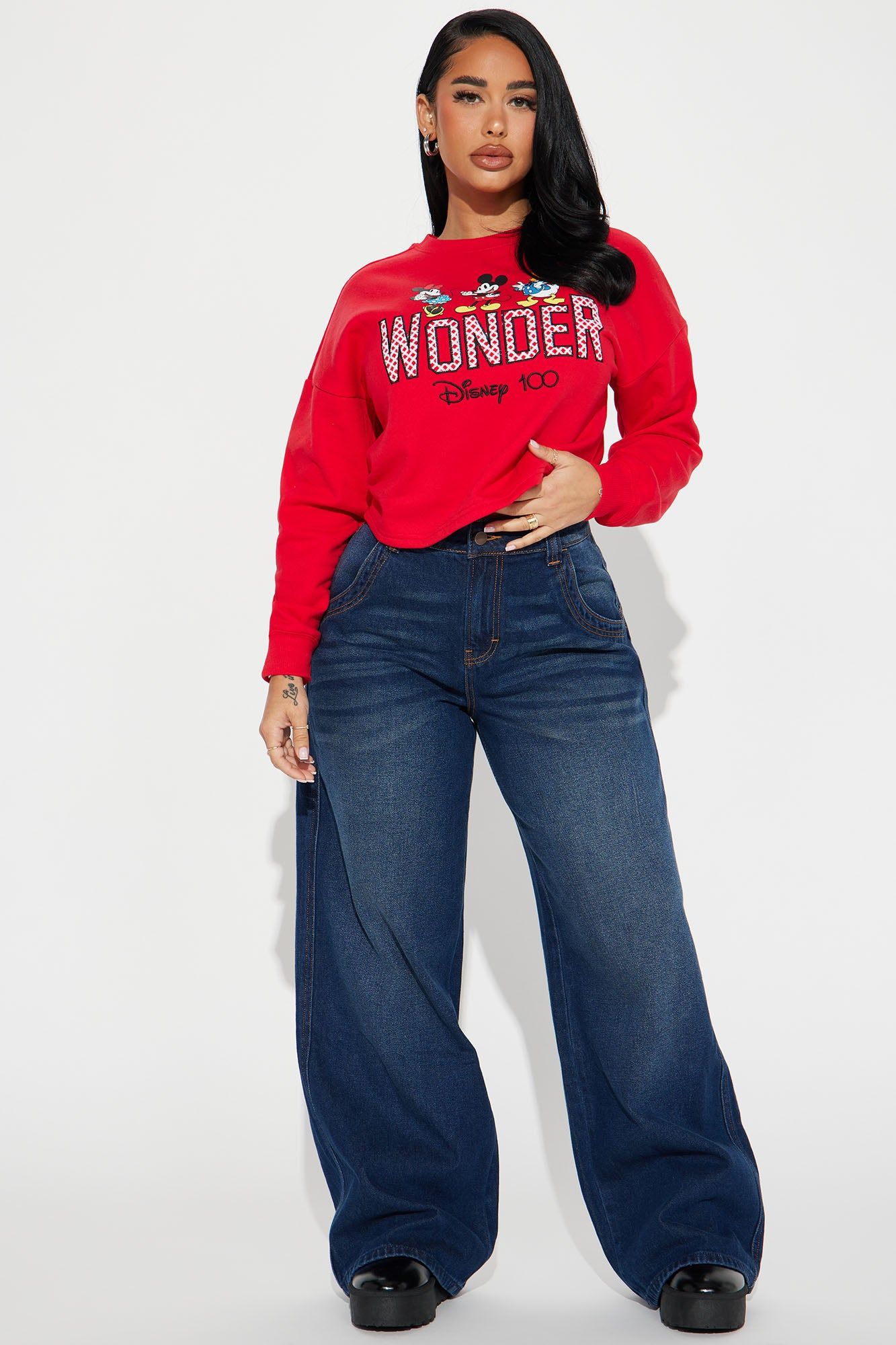 Disney 1OO Sweatshirt - Red sold by Fashion Nova product image thumbnail 2