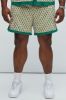 Rushmore Knit Warmup Shorts - Green/combo sold by Fashion Nova