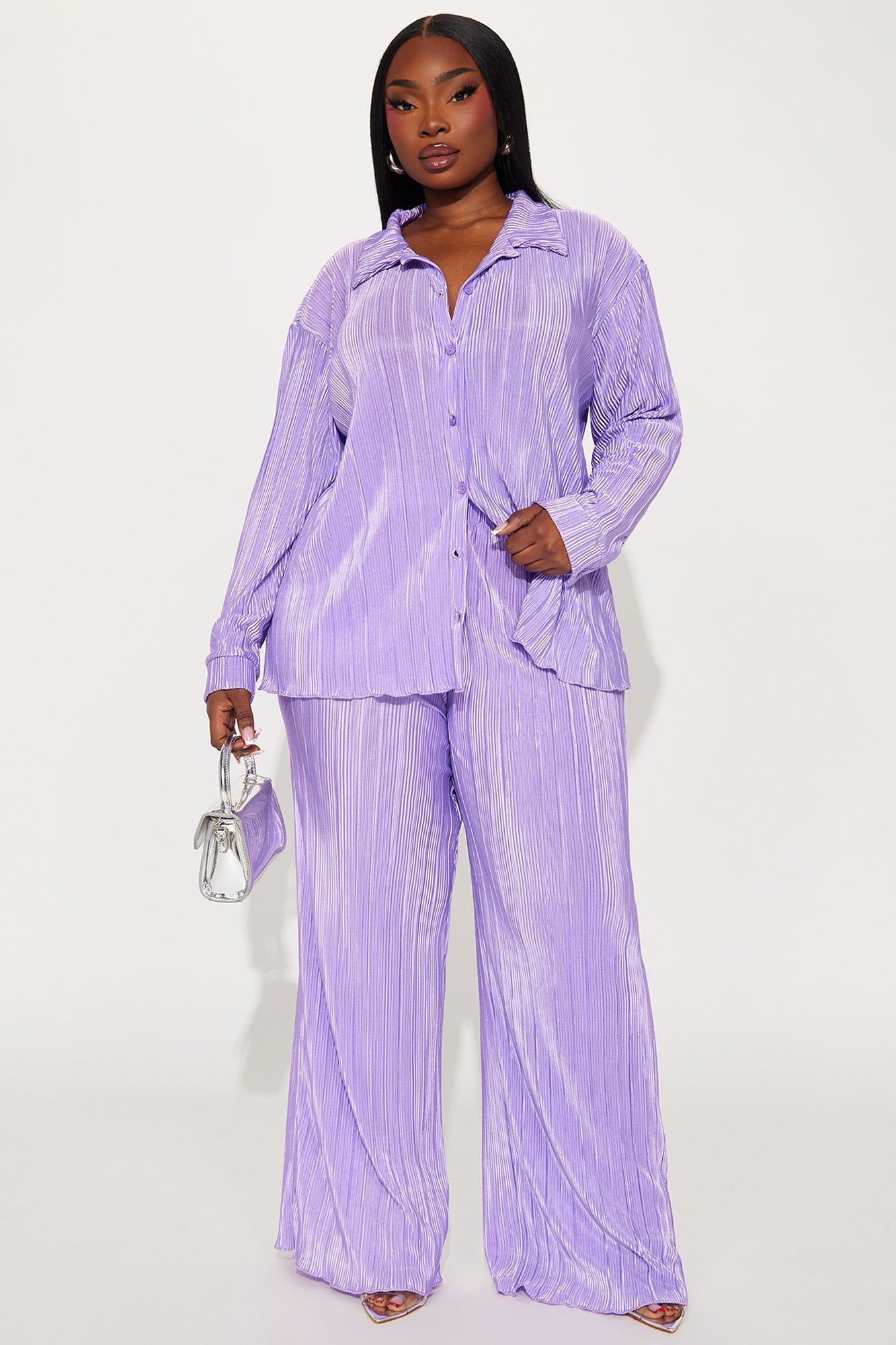 More Than Lust Plisse Pant Set - Lavender sold by Fashion Nova product image thumbnail 4